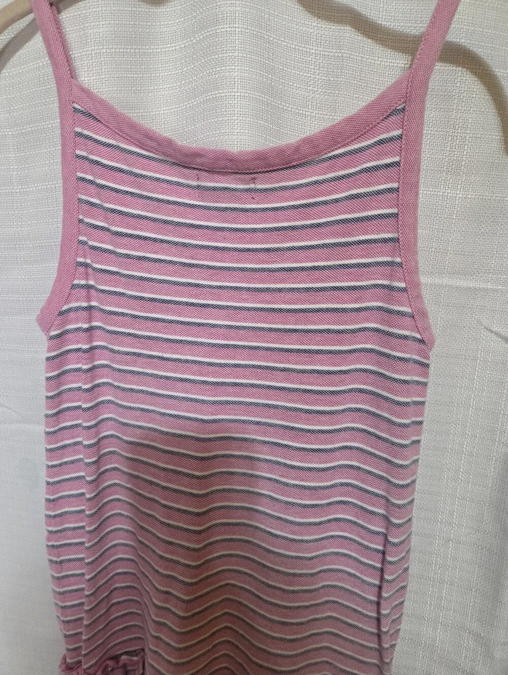 Ralph Lauren Girl’s XL 16 Tank Dress Summer Polo Mesh Striped Pink Blue White